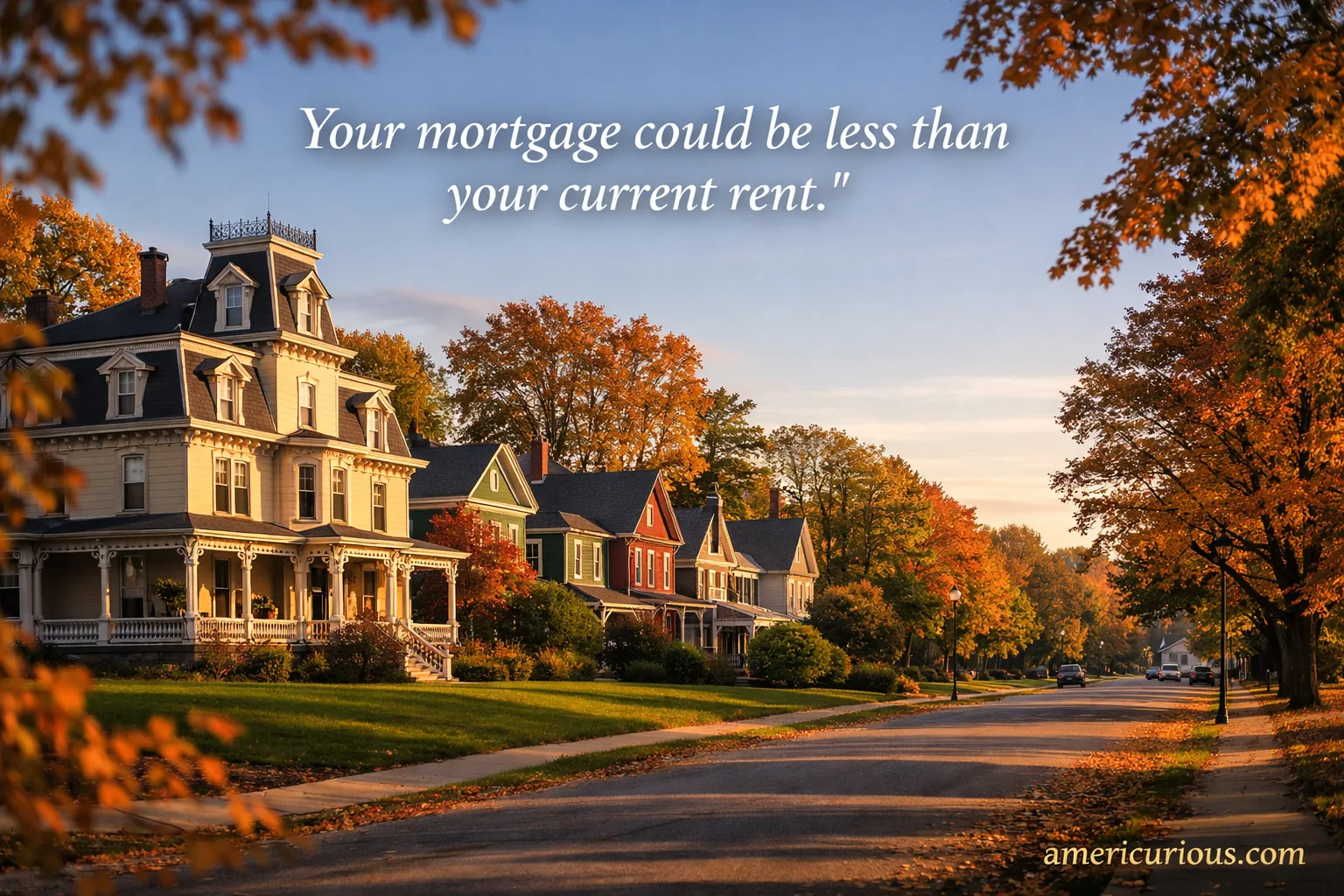 Bangor Maine West Side Victorian homes on tree-lined street, moving to Bangor Maine relocation guide, affordable housing $287K median, americurious.com