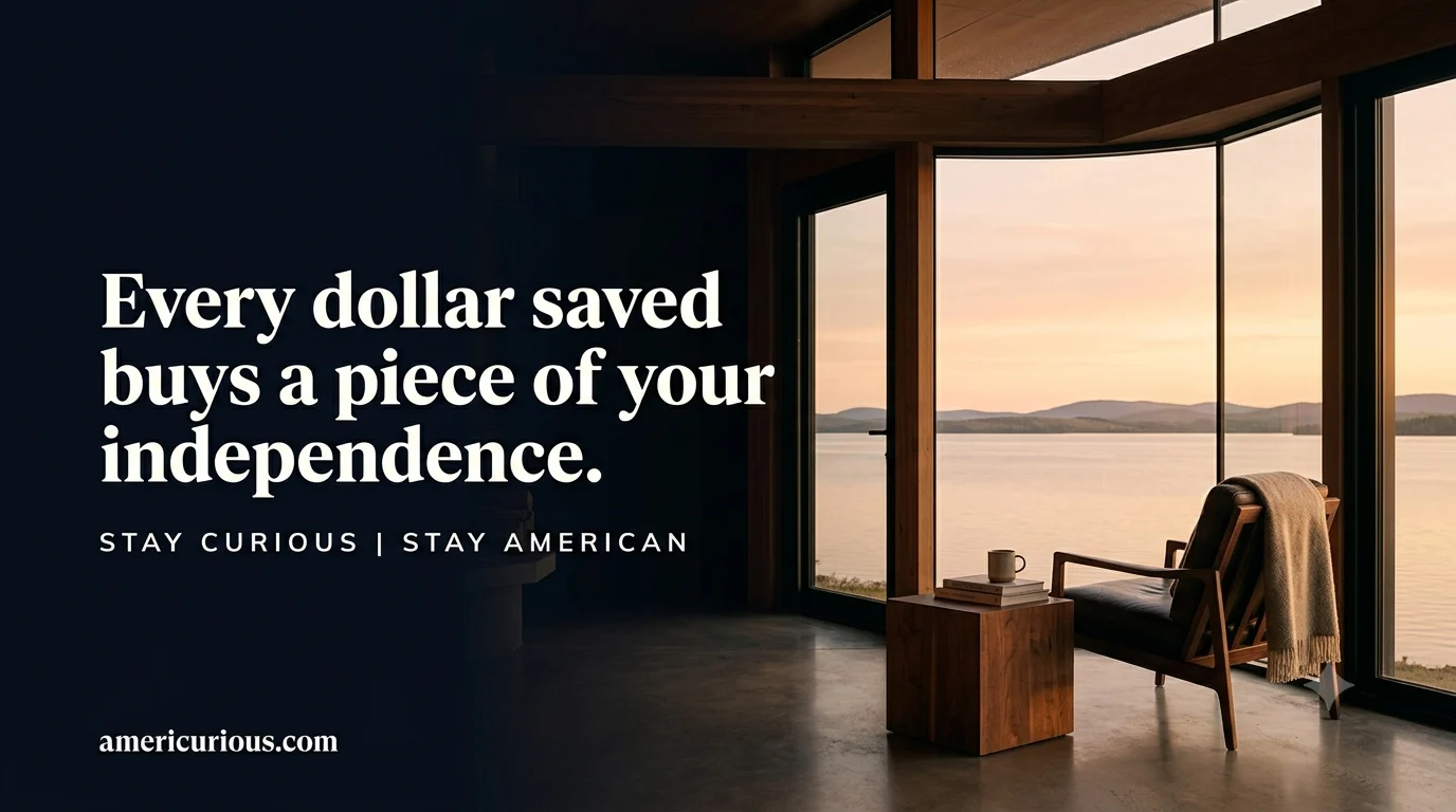 visual scene subtly represents financial peace and personal autonomy